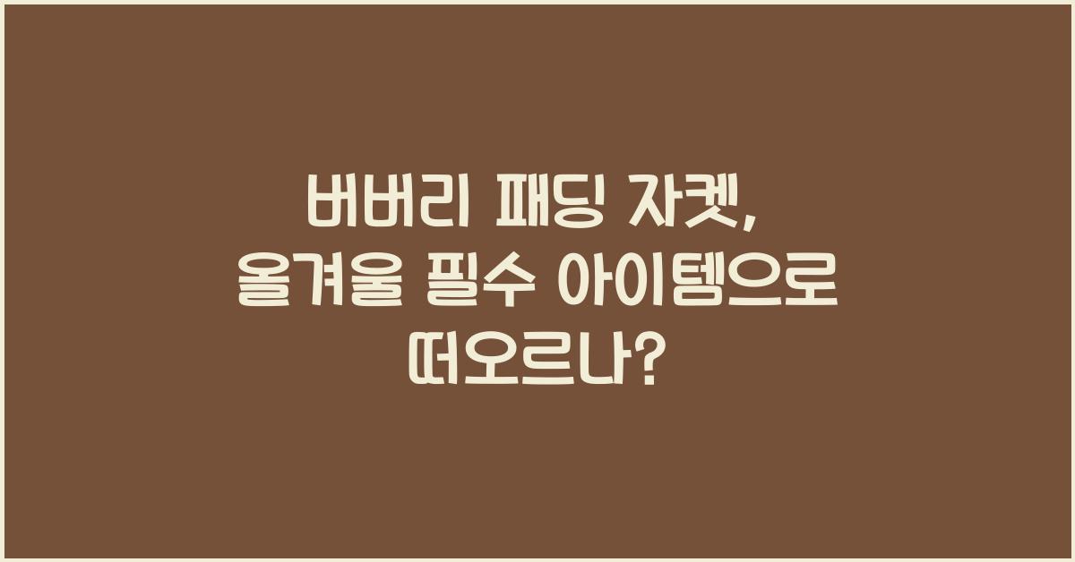 버버리 패딩 자켓