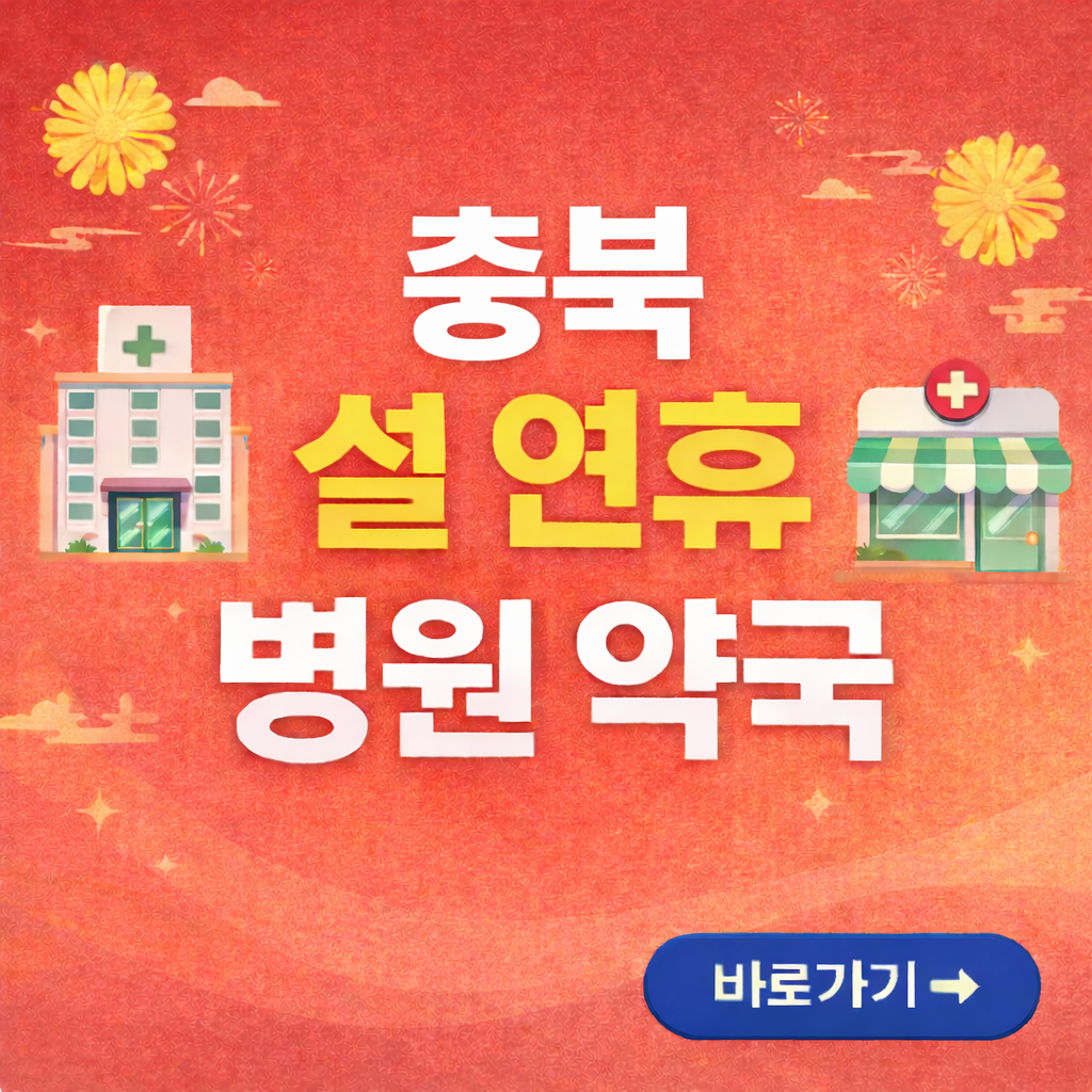 충북 설연휴 병원, 약국 찾기