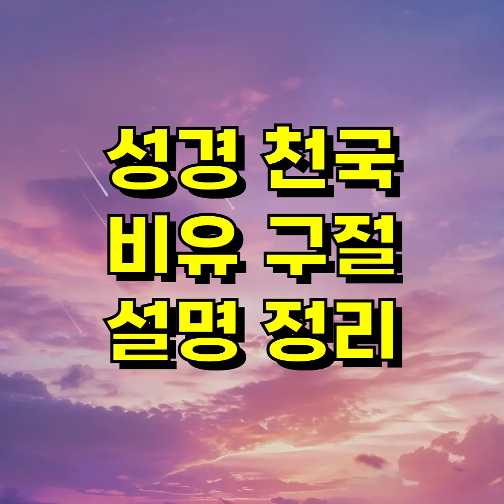 성경 천국 비유 구절 설명 정리