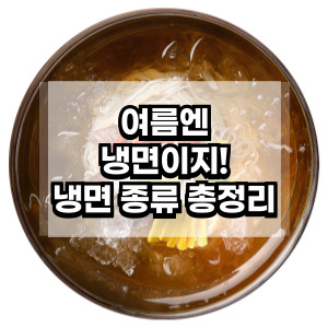 여름 냉면 종류 총정리