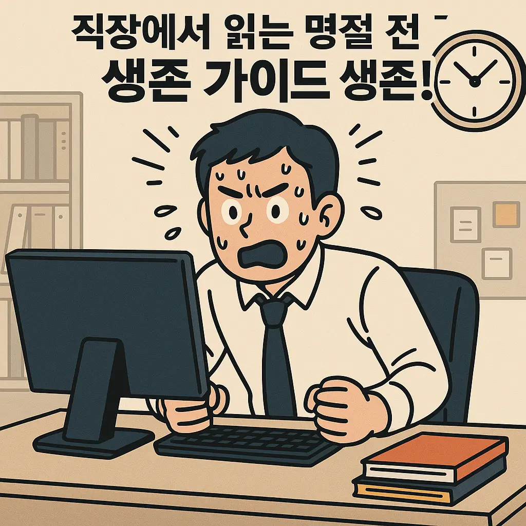 업무와 명절 준비로 불안해하는 회사원