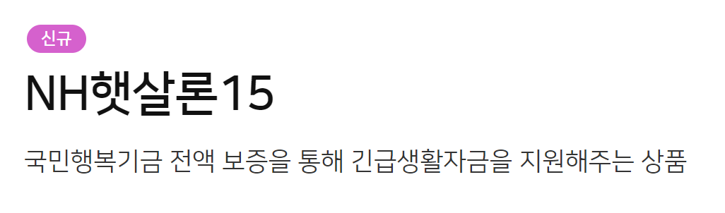 농협은행 NH모바일바로대출