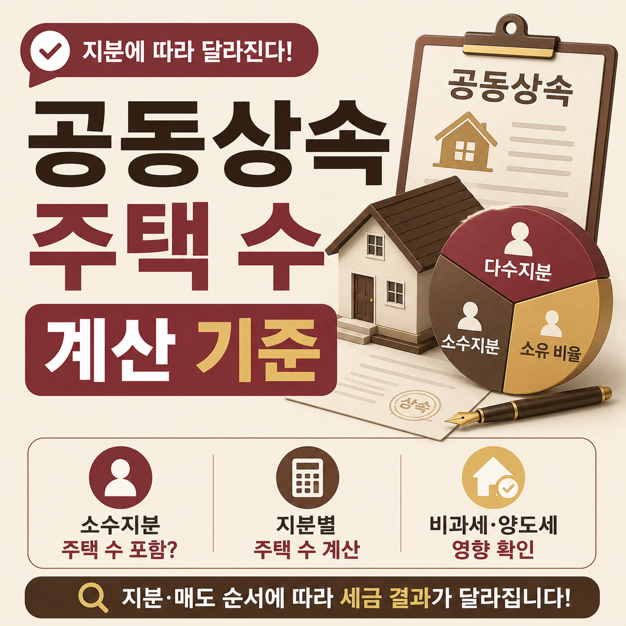 공동상속 주택 수 계산 기준 지분별 차이