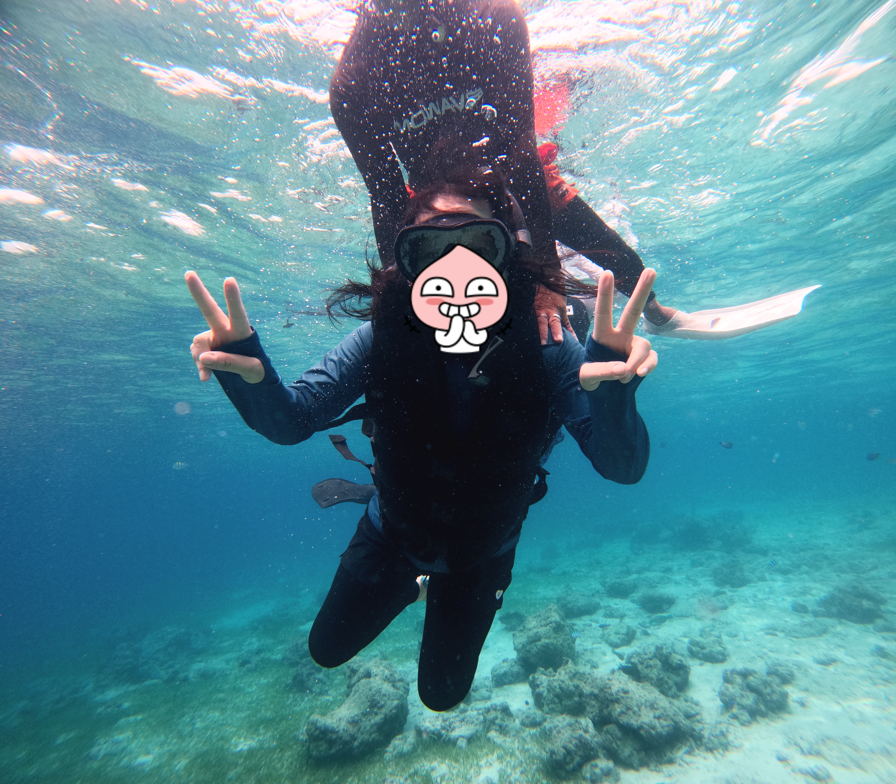 스텝 도움으로 잠수