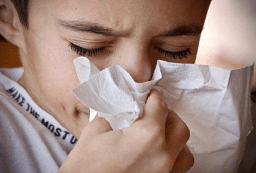 바이러스 감기등에 걸려 아픈 모습입니다.
