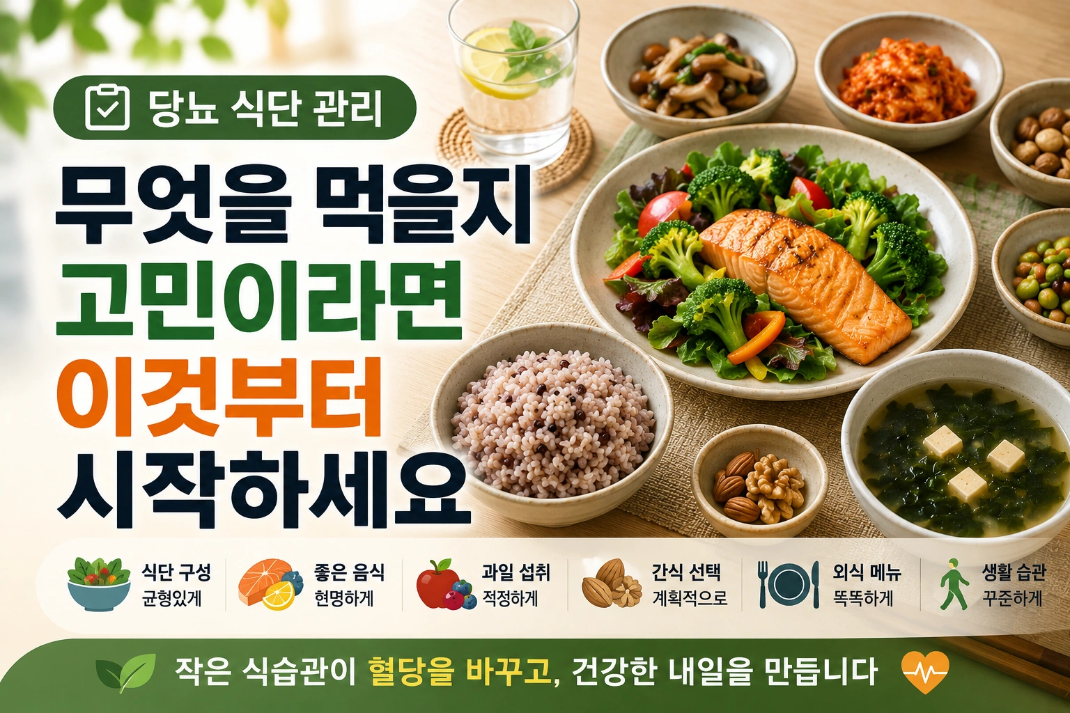 당뇨 식단 관리, 무엇을 먹을지 고민이라면 이것부터 시작하세요