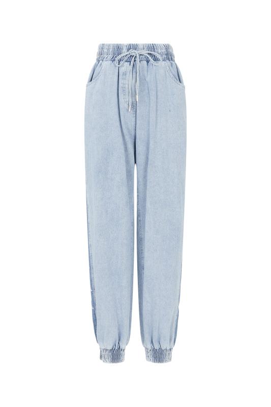 보브 자수 레터링 데님 조거 팬츠 7123255110