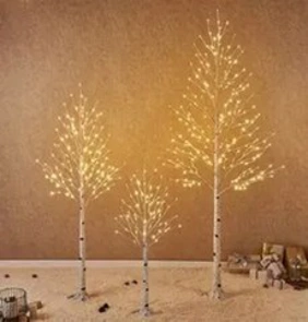 자작나무 LED 크리스마스트리 2종 60cm 120cm 구성&#44; 라운드 나무&#44; 기본