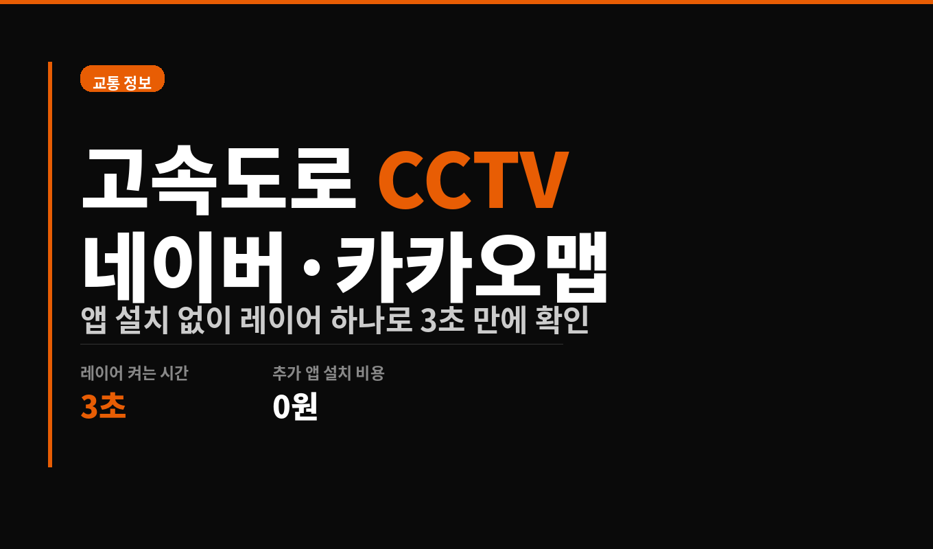 고속도로 CCTV 네이버·카카오맵으로 3초 만에 보는 법 2026
