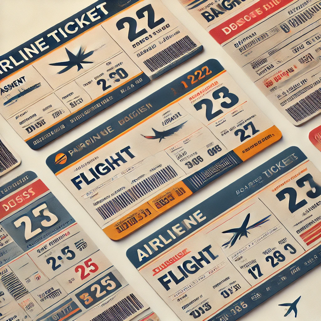 비행기 항공권 티켓 사진