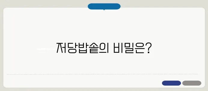 저당밥솥의 원리와 추천 제품: 건강한 식단 관리의 시작