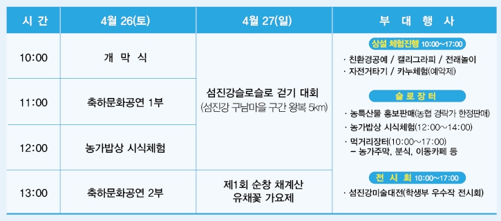 순창 채계산 유채꽃 축제 행사일정