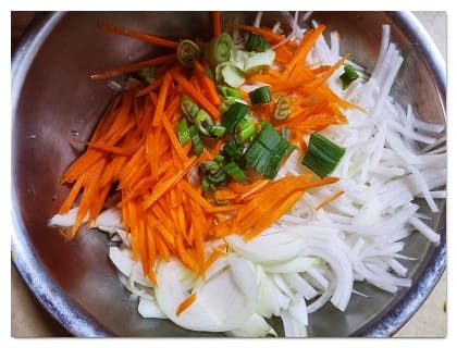 야채 채썰기