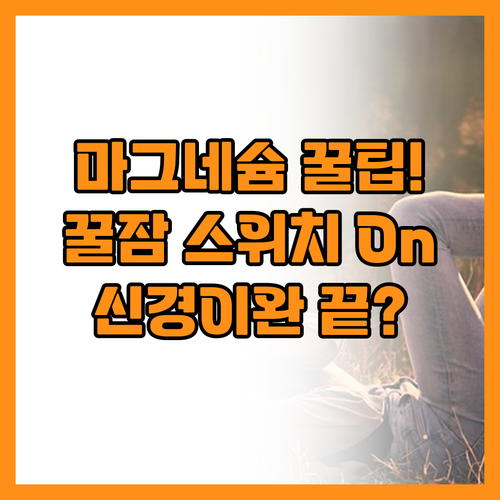 천연 꿀잠 스위치 마그네슘 신경 이완..