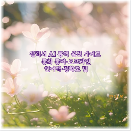 갤럭시 AI 통역 실전 가이드 통화 통역&middot;오프라인 언어팩&middot;정확도 팁