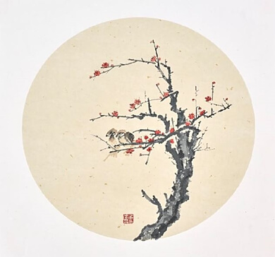 김규리가-그린-홍매화-그림