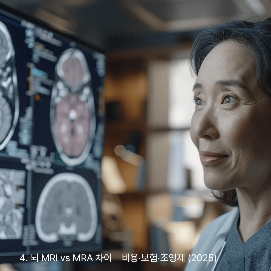 4. 뇌 MRI vs MRA 차이|비용·보험·조영제 (2025)