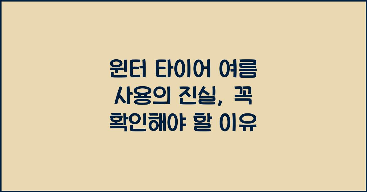 윈터 타이어 여름