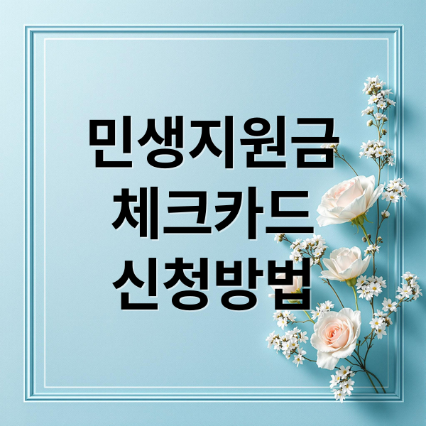 민생지원금 체크카드: 신청부터 사용까지