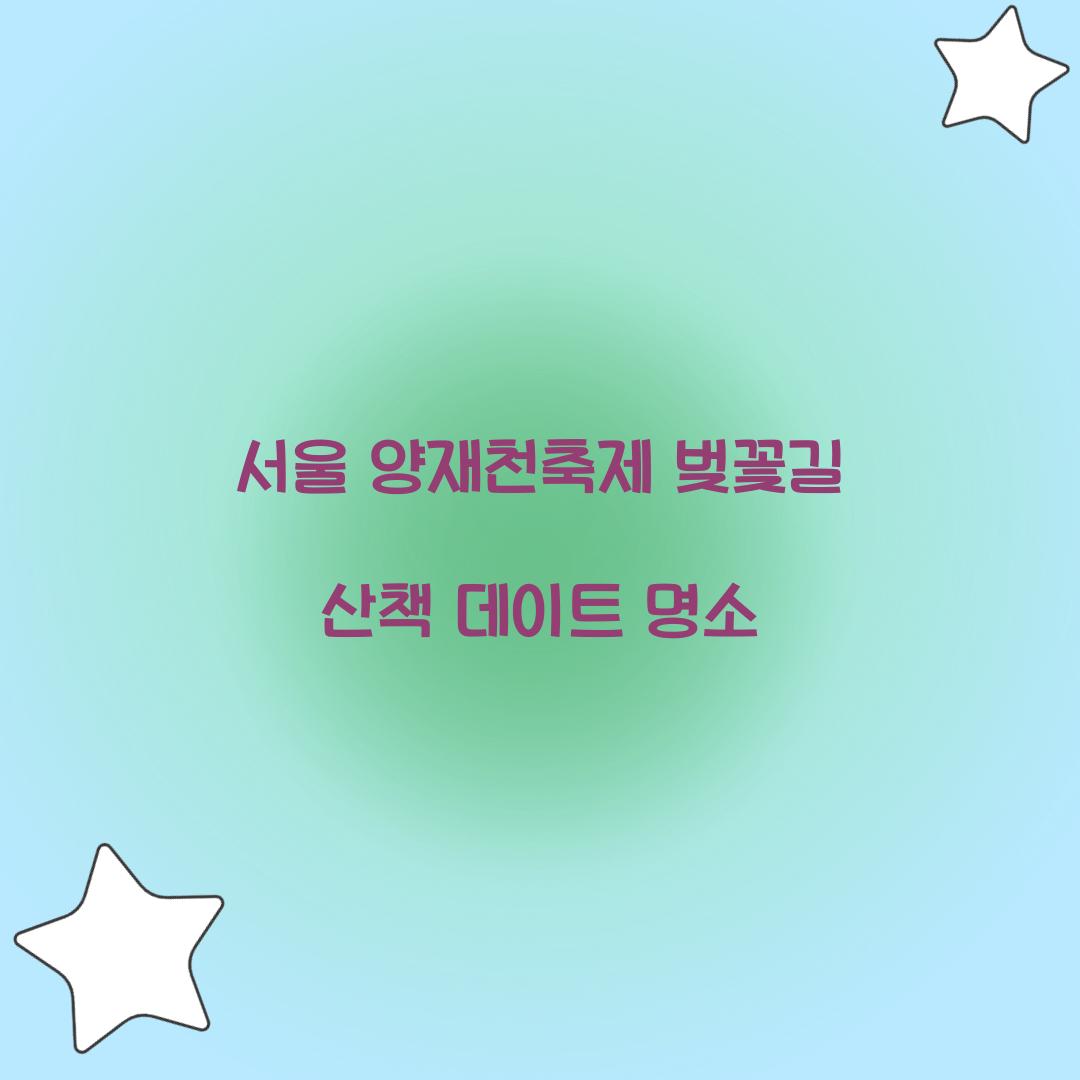 서울 양재천축제