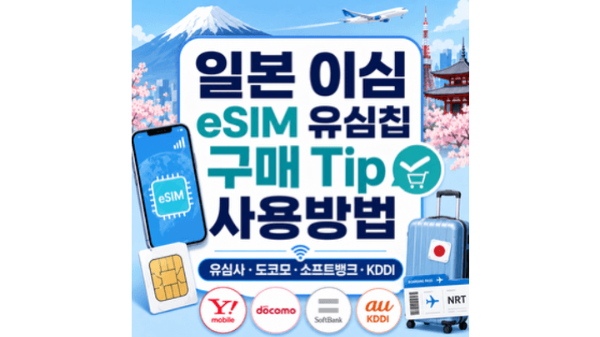 일본-이심-eSIM-유심칩-구매-팁-사용방법-유심사-도코모-소프트뱅크-au