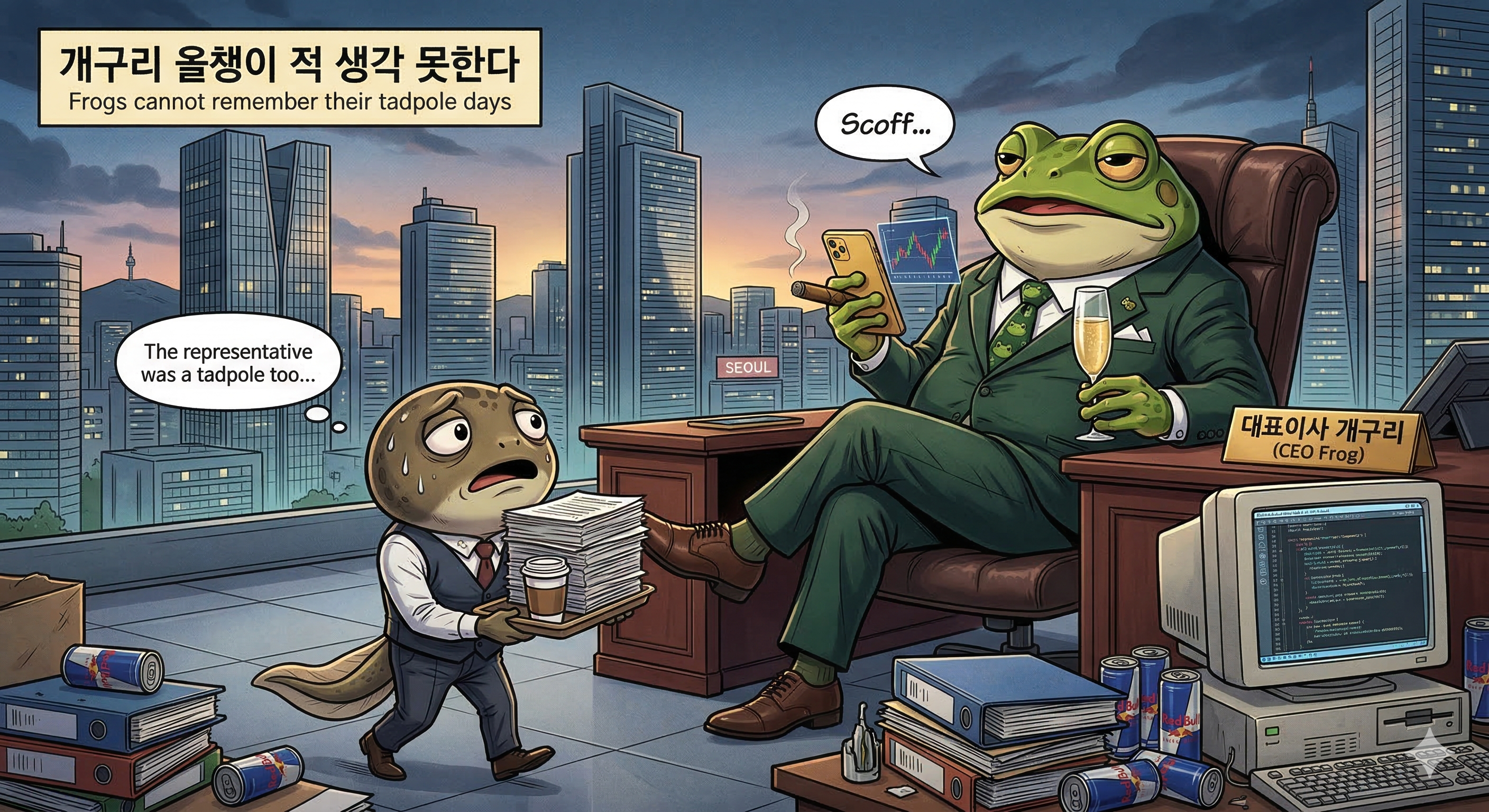 개구리 올챙이 적 생각 못한다