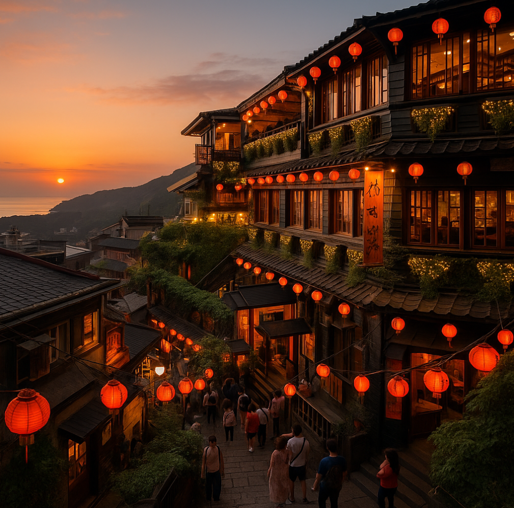 대만 타이중 사람들이 보이는 사진