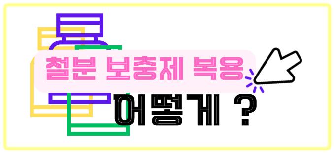 철분 보충제 복용 어떻게 ?