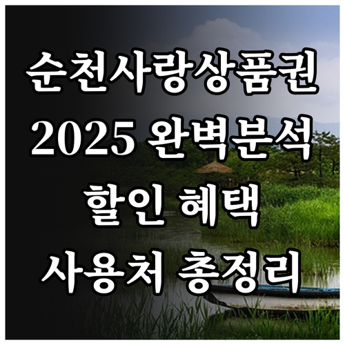 2025 순천사랑상품권 활용법 할인 ..