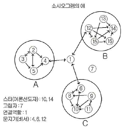 소시오메트리(소시오그램) 예시