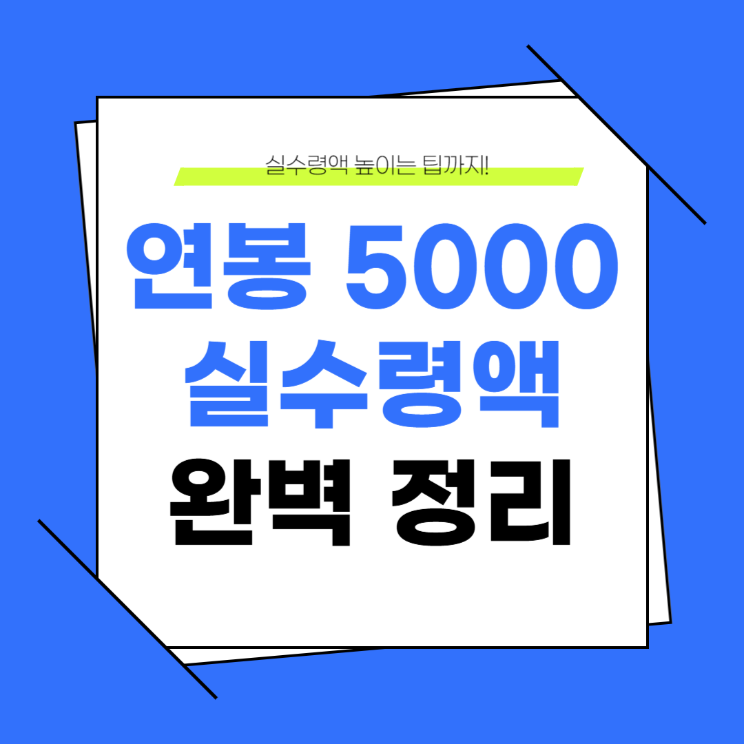 연봉 5000 실수령액, 소득세와 건강보험료까지 자세히 알아보기