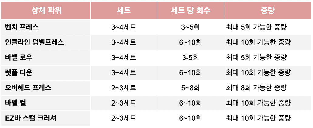 월요일 상체파워