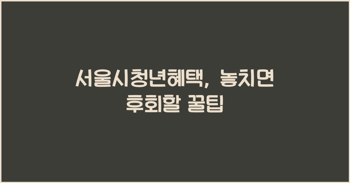 서울시청년혜택