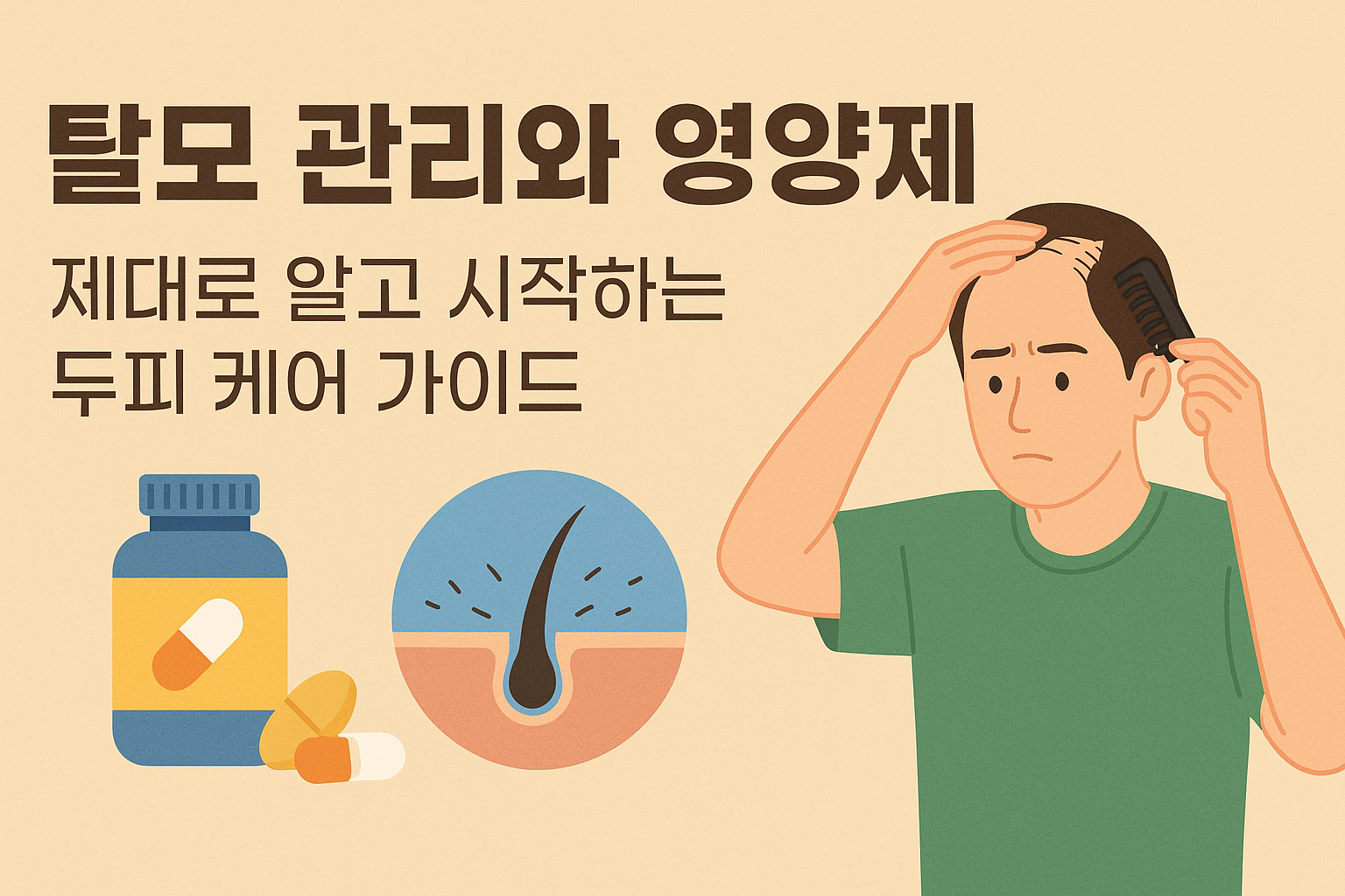 탈모관리와 영양제 이미지