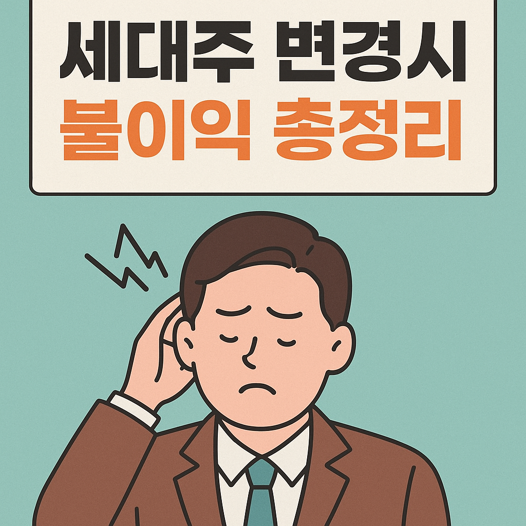 세대주 변경시 불이익 총정리