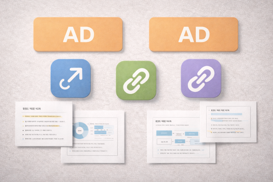 광고 요소가 콘텐츠보다 먼저 보이는 블로그 배치 구조 이미지