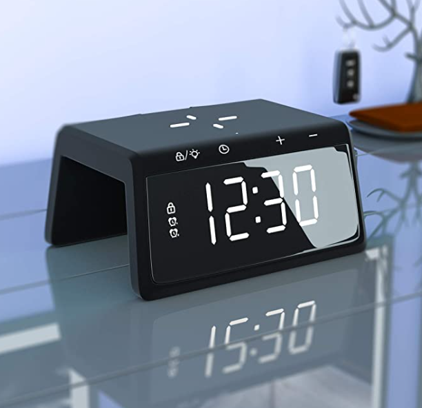 디지털 알람 시계 스마트폰 무선 충전기 디지털 알람 시계 스마트폰 무선 충전기