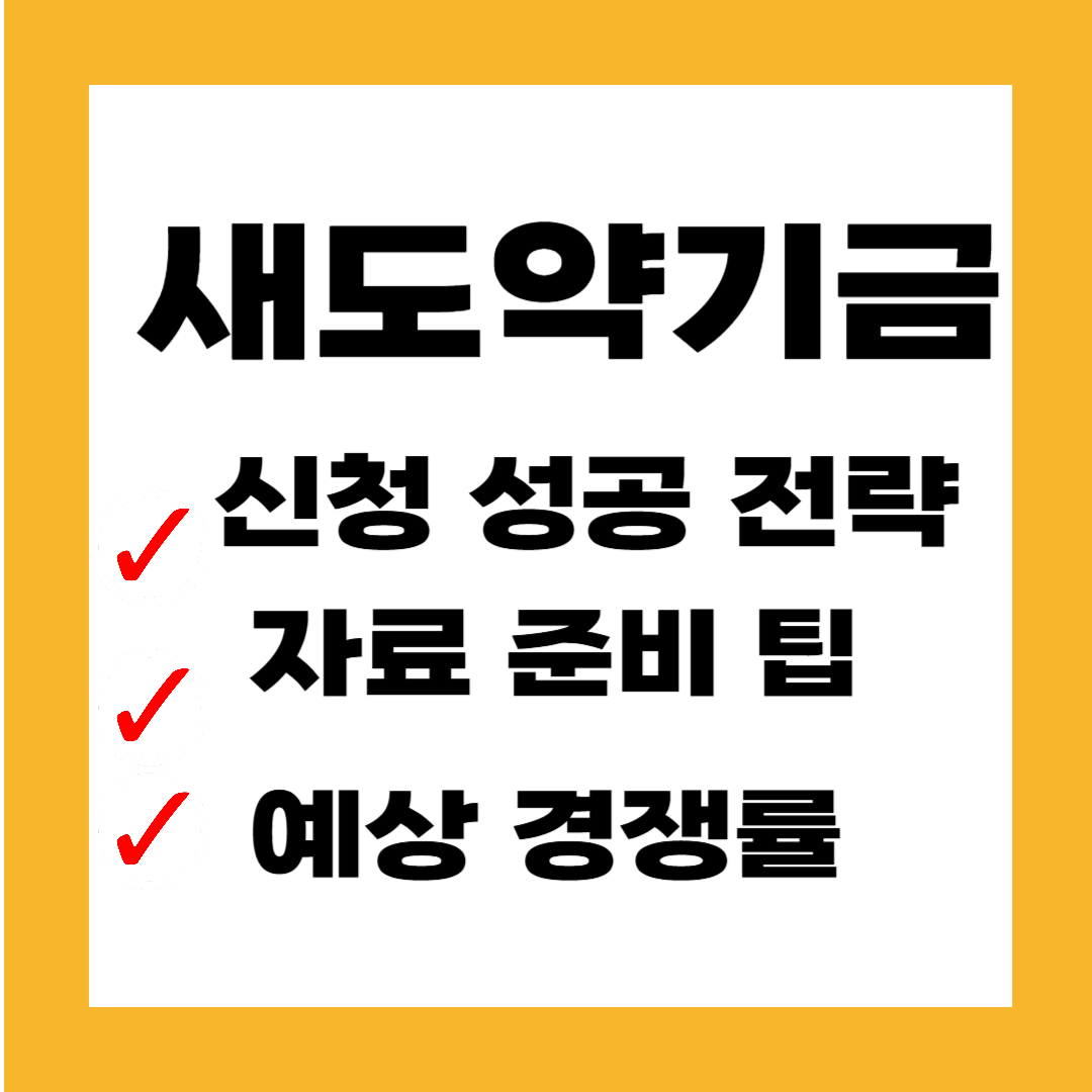 새도약기금 - 예상 경쟁률,신청 성공 전략,자료 준비 팁