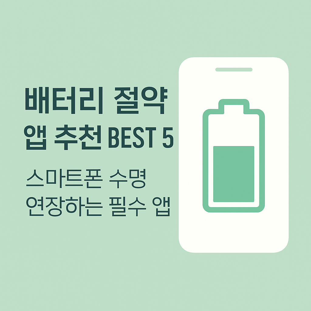 배터리 절약 앱 추천 BEST 5, 스마트폰 수명 연장하는 필수 앱
