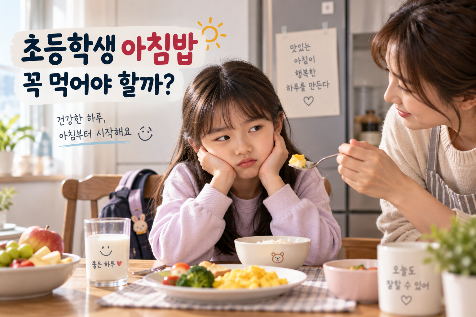 따뜻한 아침 식탁 풍경