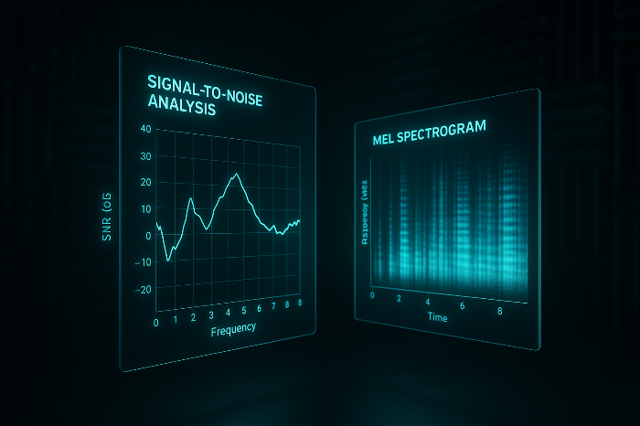 AI 음악 엔진의 고성능 처리 구조를 시각적으로 보여주는 데이터센터 기반 이미지