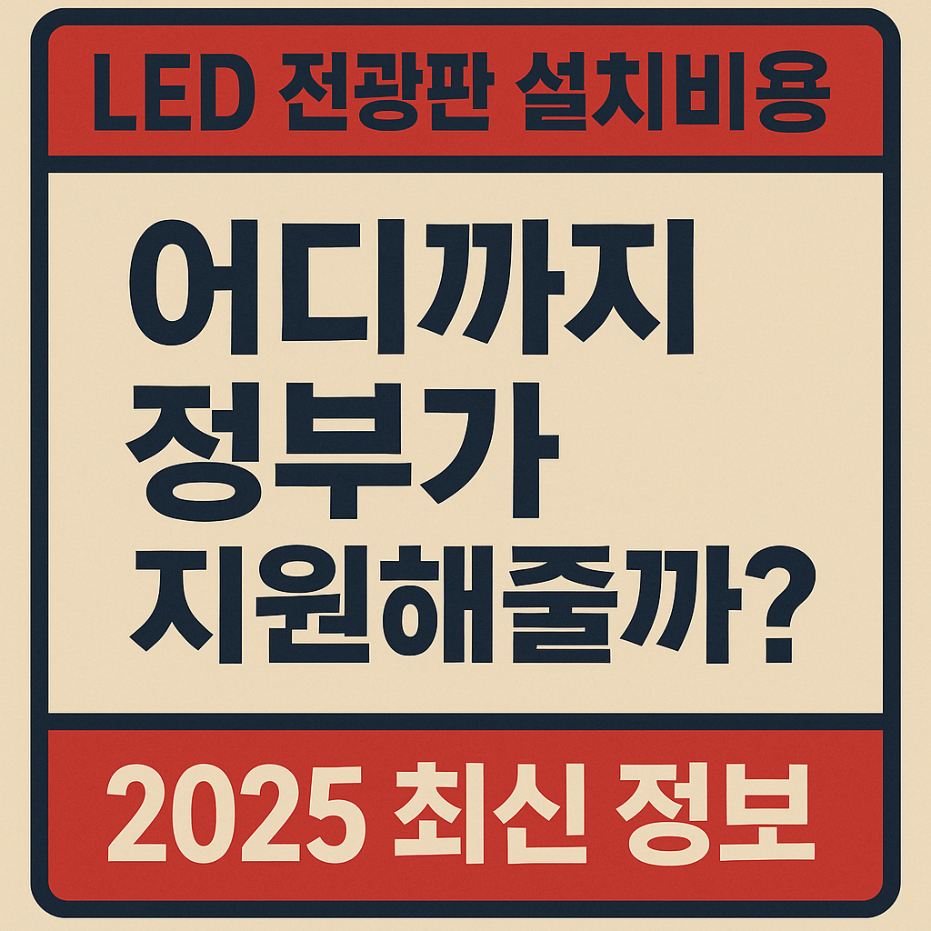 LED 전광판 설치비용, 어디까지 정부가 지원해줄까