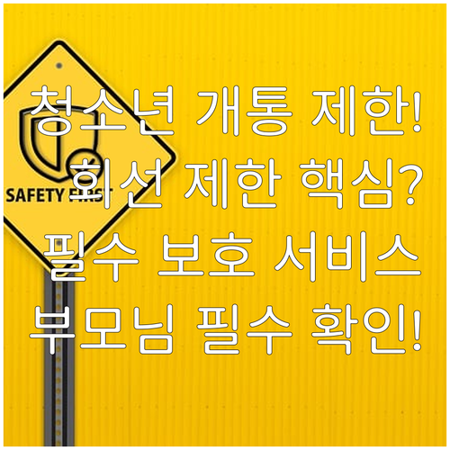미성년자 명의 회선 개통 수 제한 정..