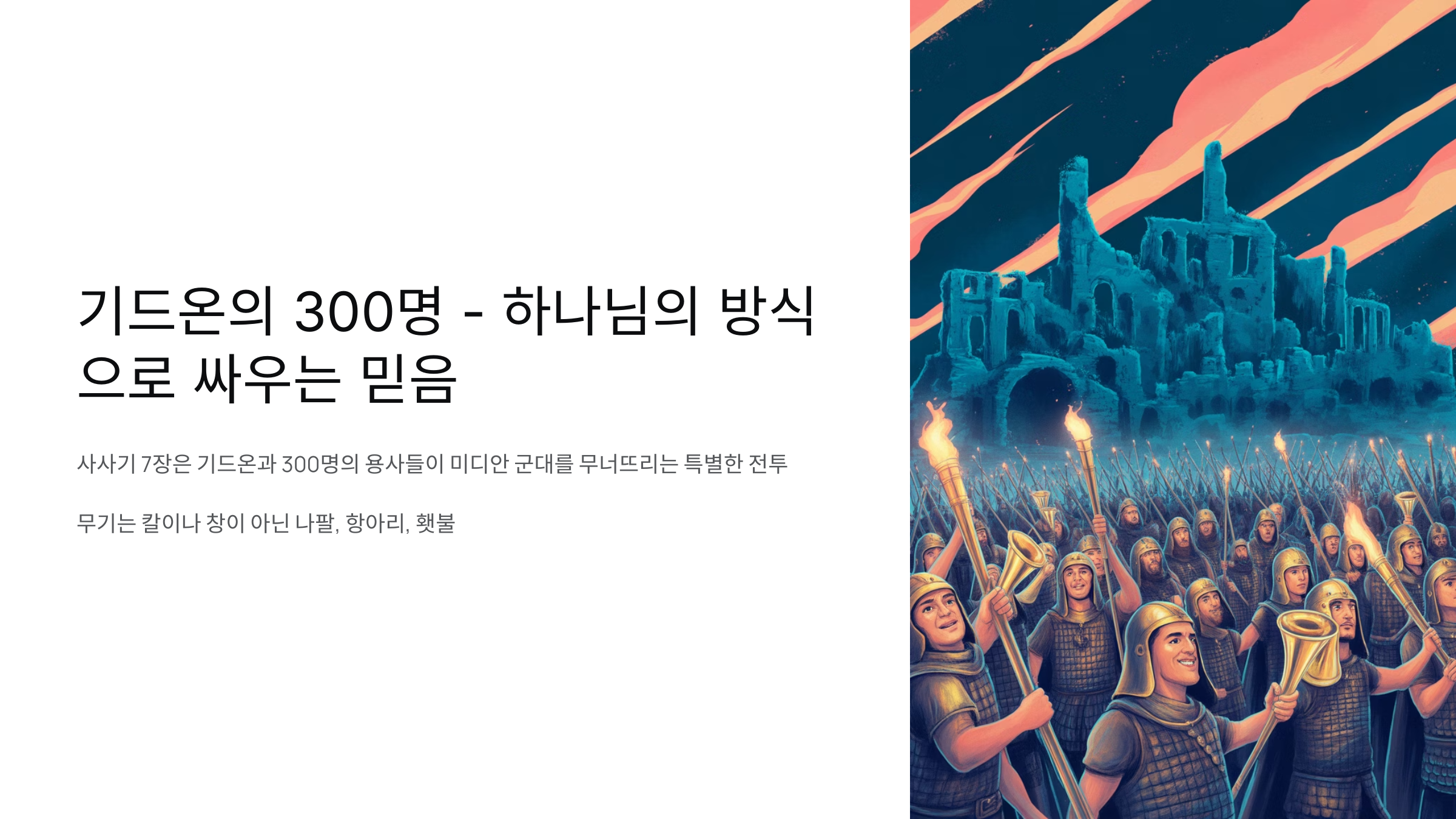 사사기 7장 16-18절