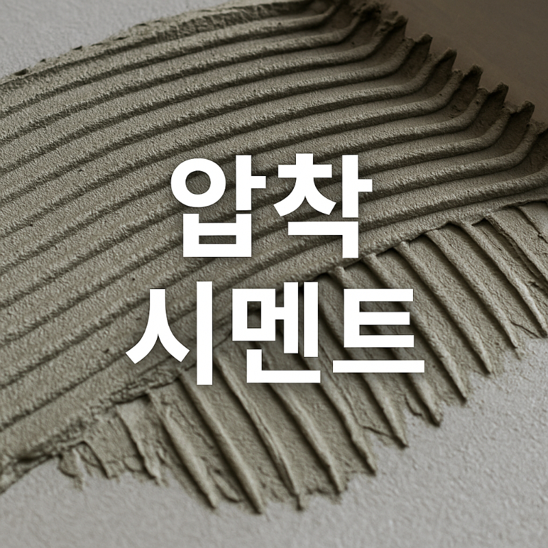 압착 시멘트 표면에 고르게 빗살무늬로 펴 발린 회색 압착 시멘트의 질감이 강조된 클로즈업 이미지
