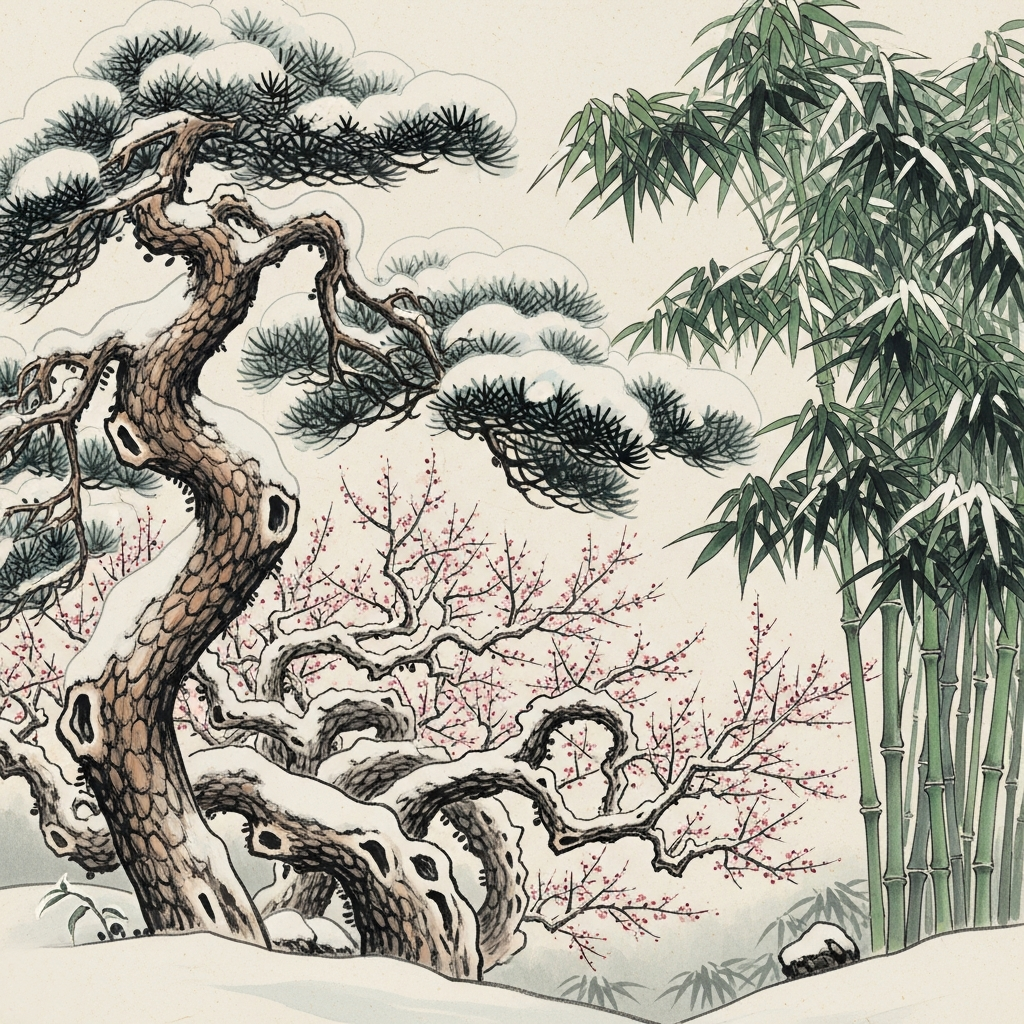 세한삼우(歲寒三友)
