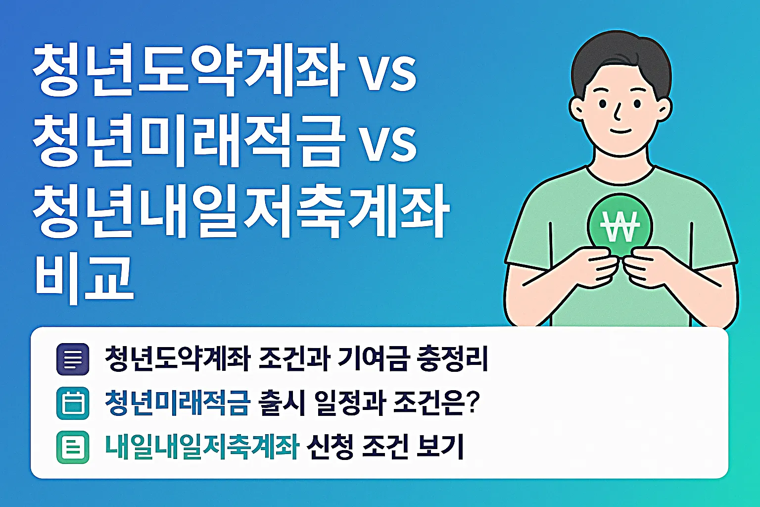 청년도약계좌 vs 청년미래적금, 조건 비교하기