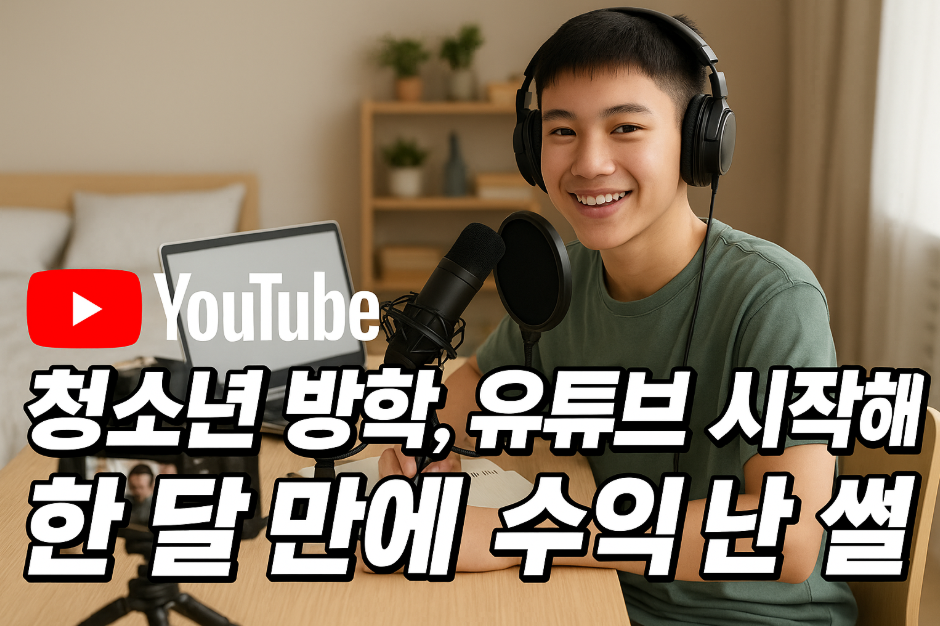 청소년 방학, 유튜브 시작해 한 달 만에 수익 난 썰
