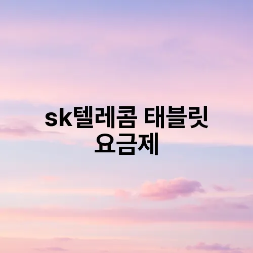 sk텔레콤 태블릿 요금제