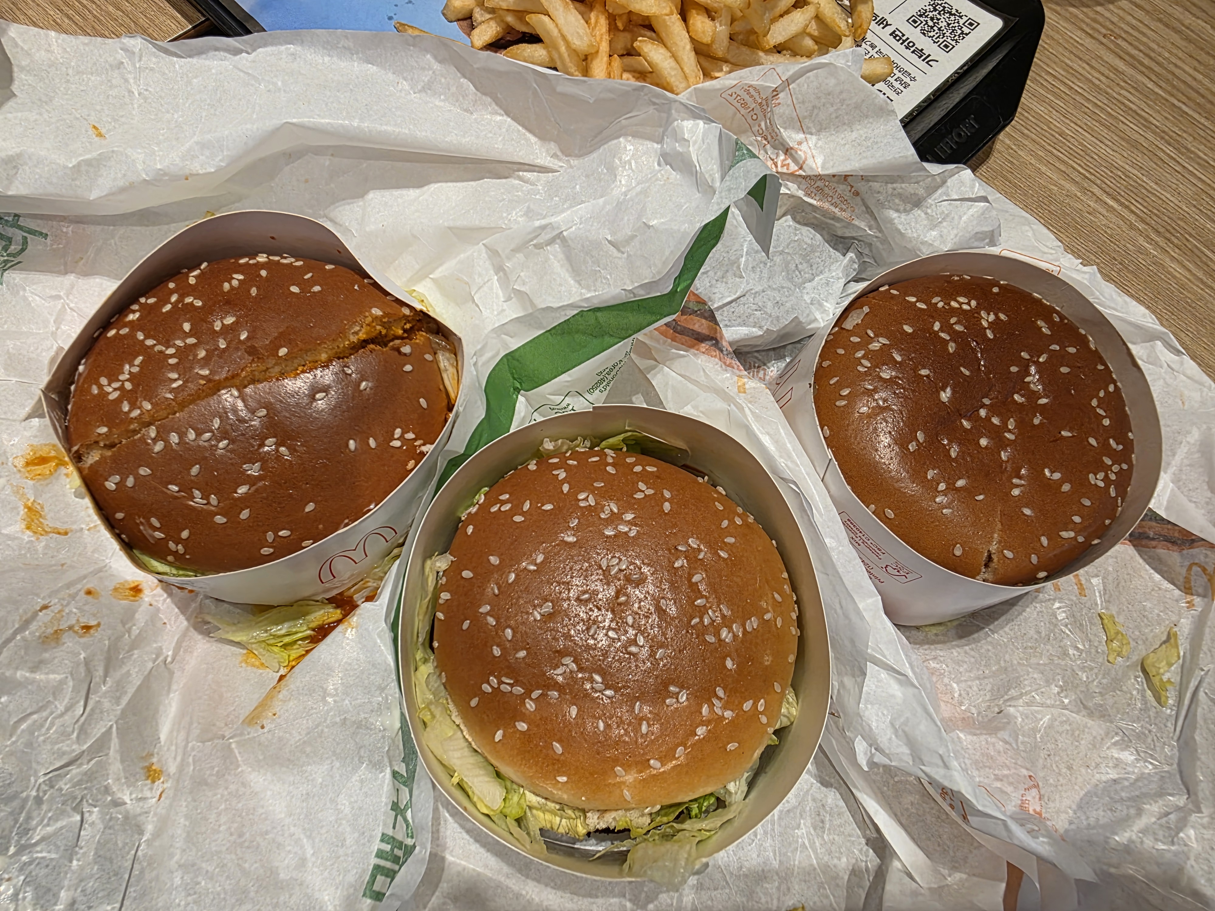 맥도날드 1955버거 맥치킨 모짜렐라 빅맥 비교